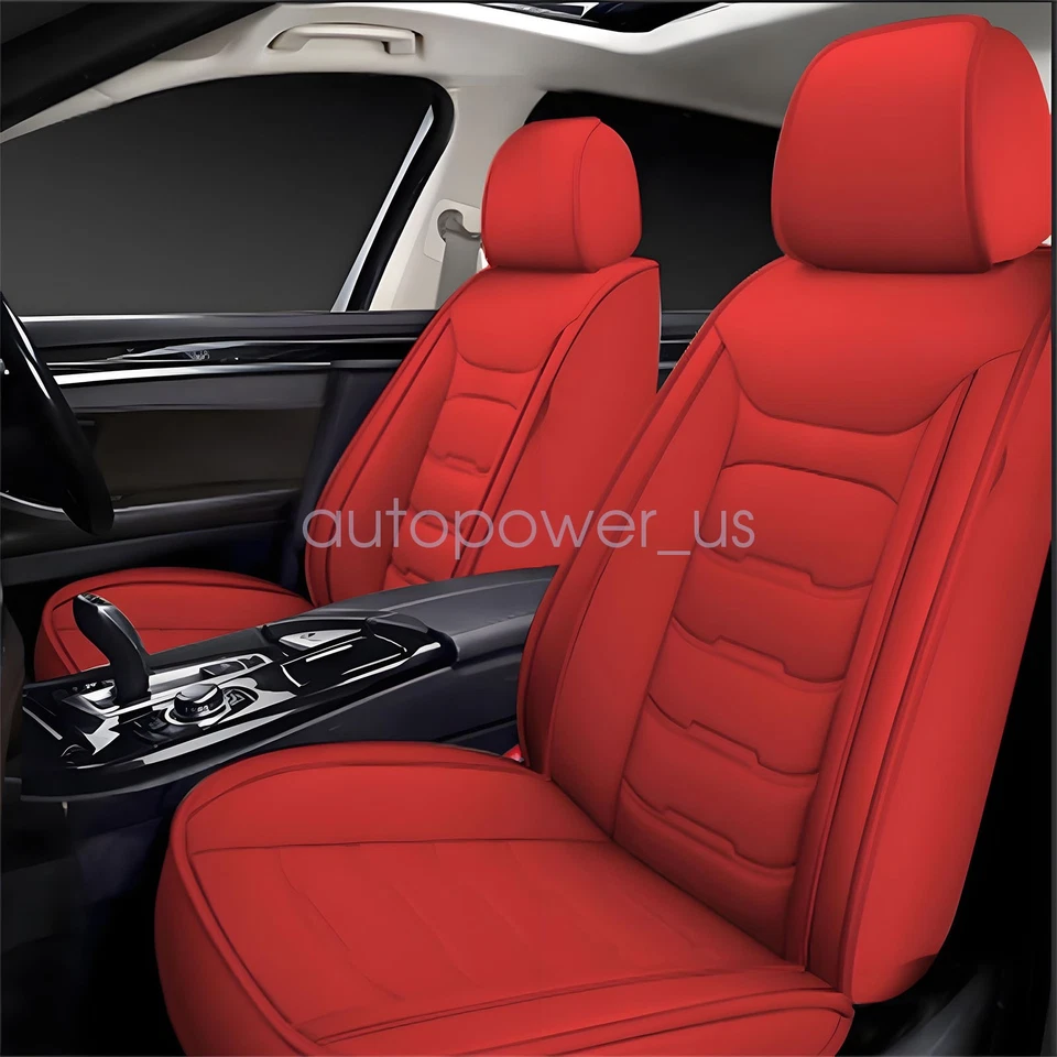 Full Surround Set For Mercedes Benz Car 5-Seat Cover Leather Cushion Covers Red - Image 3 of 4