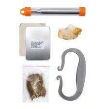 1 Set Flint Stone Fire Starting Kit For Outdoor Emergency Waterproof Fire Steel