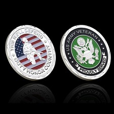 US Army Veteran Coin Proudly Served Military Challenge Coin Collectible Gift