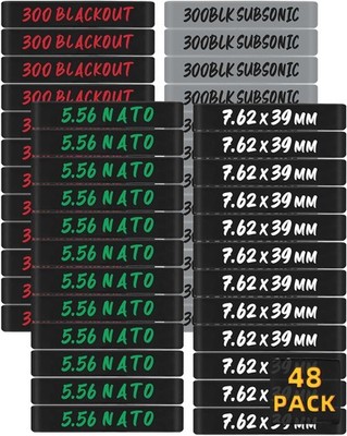 48 Pack  Magazine Marking Bands 300 Blackout, 300BLK Subsonic, 5.56 NAT