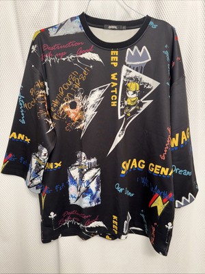 GENANX Elbow-Length Sleeved T-Shirt Unisex Oversized Medium B87