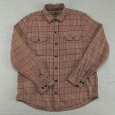 Woolrich Flannel Plaid Long Sleeve Men's Medium Brown