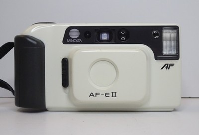 Seltene weiße MINOLTA AF-E II, analoge Retro-Kompaktkamera 35 mm 