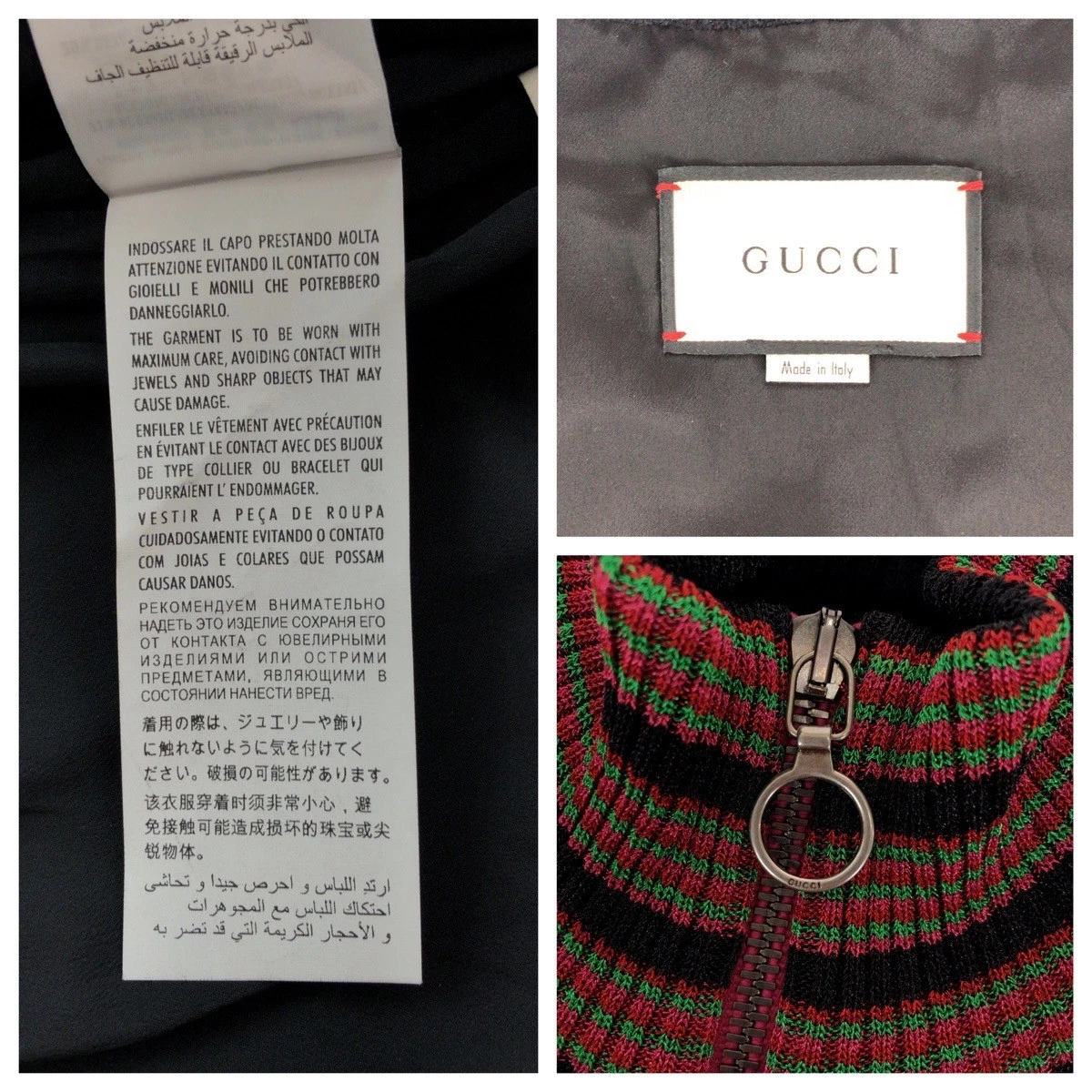 GUCCI Maglione Blusa Floreale 490210 X9F80 Rosso Multicolore Lana Rayon
