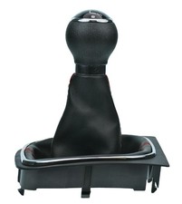 Kit Coprigamba Cambio Nero Cuciture Rosse Per VW Golf 5 E 6 - Pomello Stile A4 Con Inserti Cromati - Foto 6