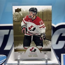 2016 UD Team Canada Juniors #45, SAM STEEL SP RC ??? Gold Pre Rookie Card. rookie card picture