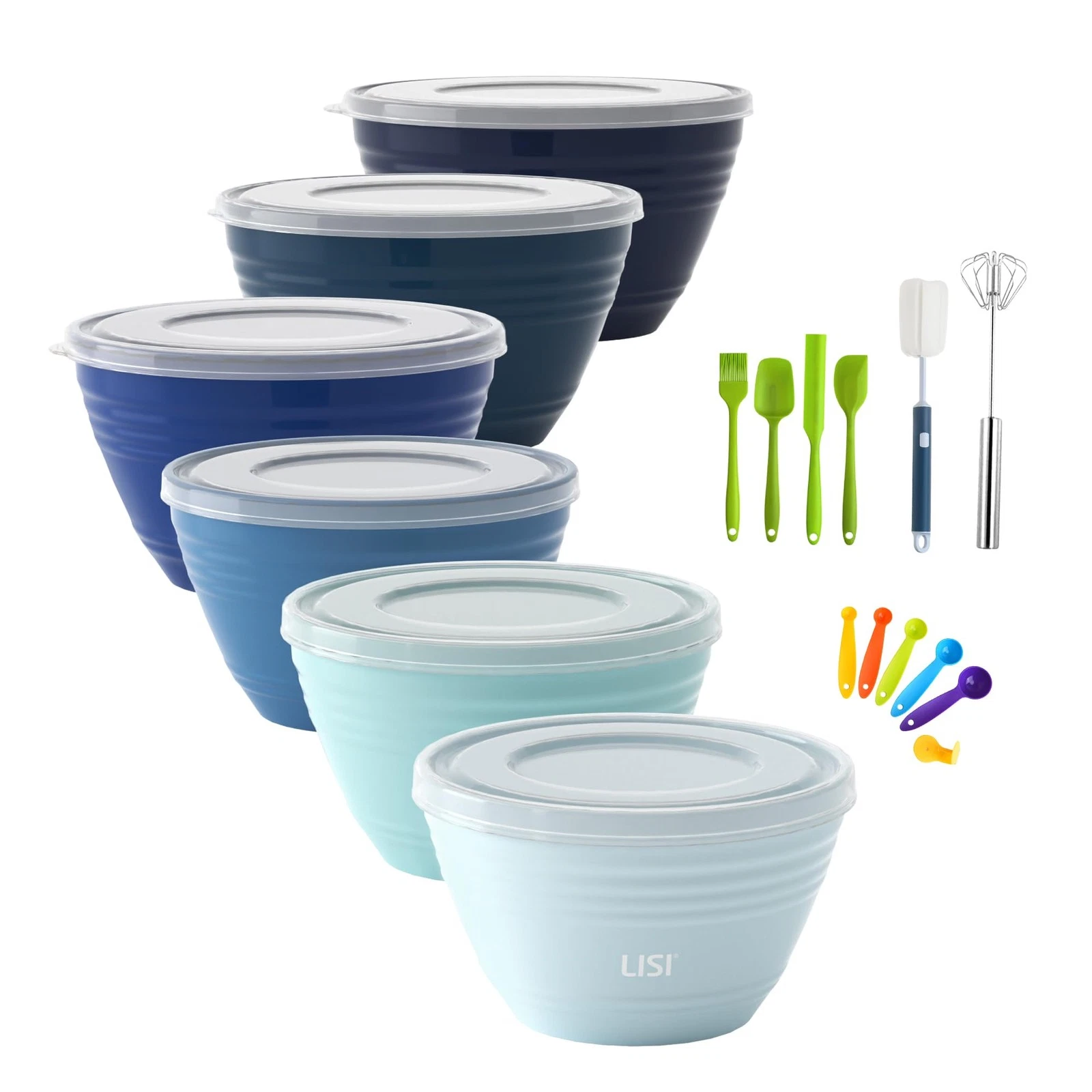 23Pcs Mixing Bowls Set with Lids, Airtight BPA-Free Nesting Bowls for Mixing,...