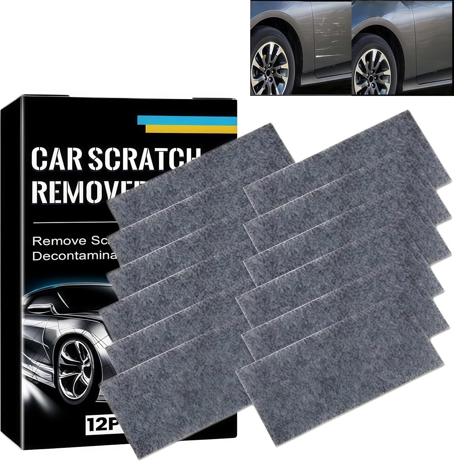 12PCS Nano Sparkle Cloth for Car Scratches, Scratch Remover Kit for Cars, Effort