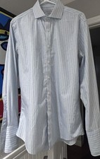 Charles Tyrwhitt Shirt 16 34 Mens FRENCH CUFF EXTRA SLIM fit Dress Shirt Stripe