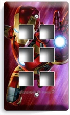 IRONMAN SUPERHERO SPACE FLY LIGHT SWITCH OUTLET WALL PLATE BOYS ROOM HD IRON MAN