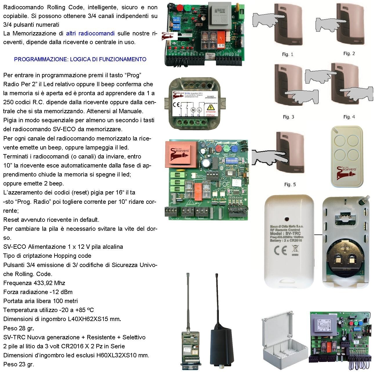 Kit 2 Pezzi Radiocomandi VDS Originali 433,92 MHz Rolling Code 3CH - 3