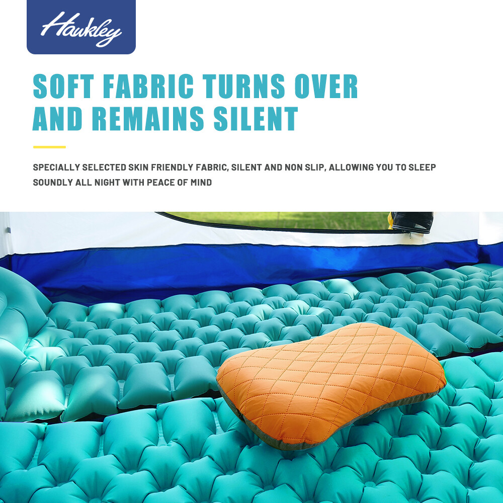 Blue Self-Inflating Sleeping Pad - Durable Sleep Mat for Camping w/Storage Bag