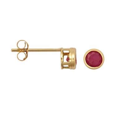 9 kt Gold Rubin Ohrstecker - natürliche Rubin Ohrringe - massive 9 kt Gold Ohrstecker