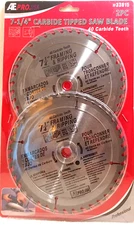 TWO 7-1/4" INCH CARBIDE CIRCULAR SAW BLADE 40 TOOTH 5/8" ARBOR