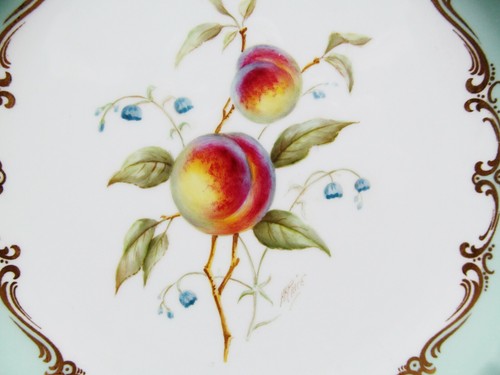 ROYAL WORCESTER Set Of Hand Painted Fruit Plat,Saucer & Tea cup by Horace Price - Picture 4 of 12