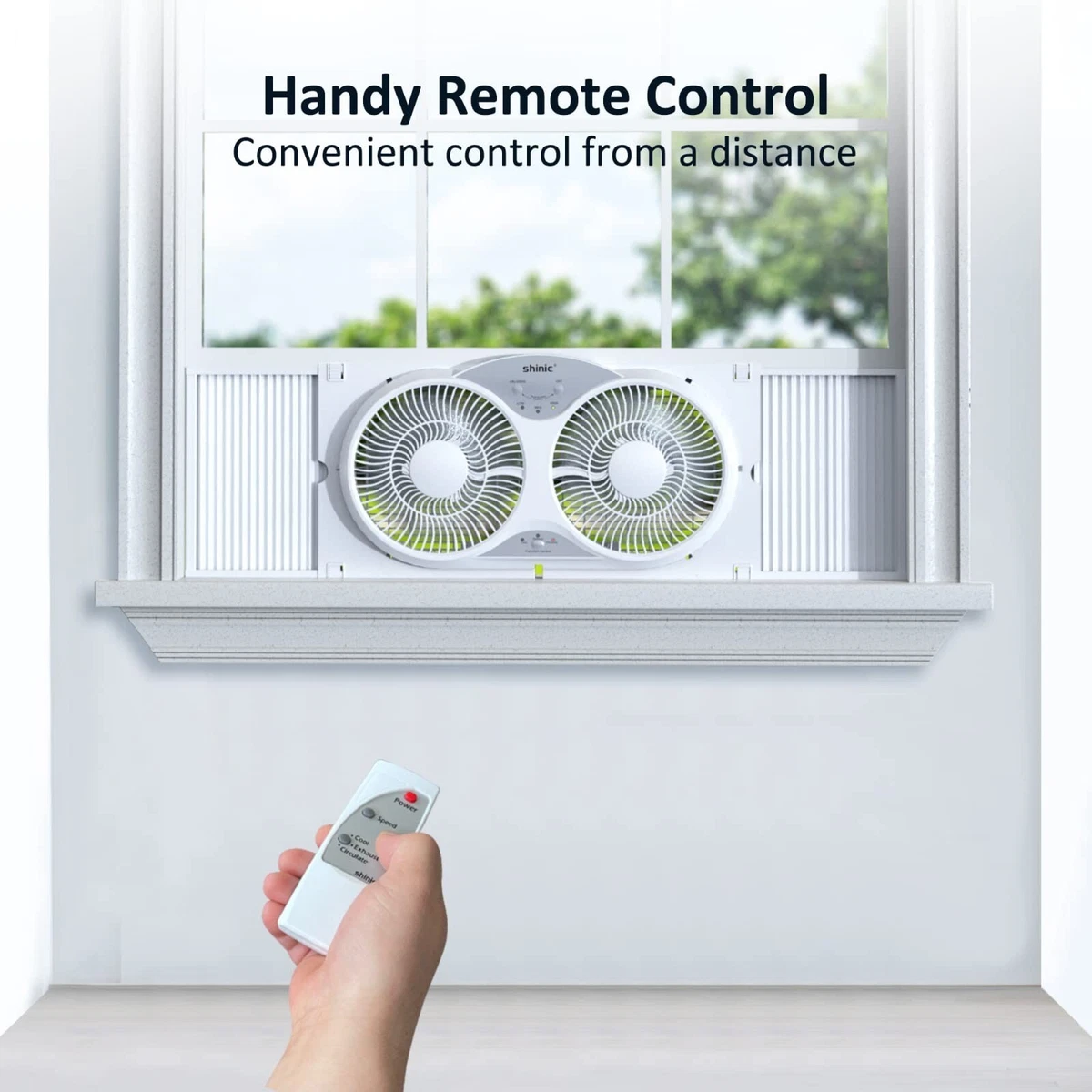 shinic Window Fan with Reversible Airflow Quiet Twin 9