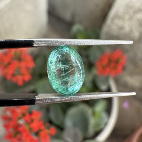 100% Naturel Colombien Émeraude Ample Pierre Précieuse Cabochon Oval Cut 2.10 CT