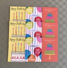 HALLMARK BIRTHDAY Lot Of 9 General Bday Cards Envelopes 3 Deluxe Designs NEW