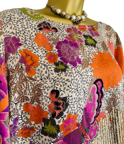 ✨ Monsoon Silk Kai Mai Butterfly Tunic Gold Sequin Occasion Dress - Size 14 - Picture 3 of 5