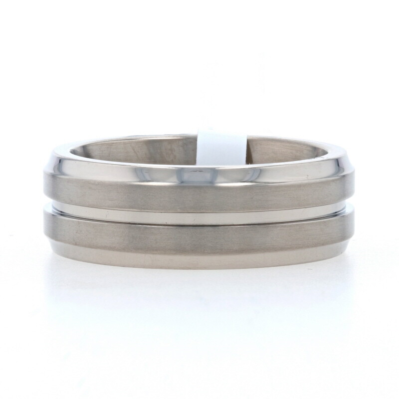 NEW Men's Wedding Band - Titanium Ring 12 Comfort Fit Striped Matte Mon Cheri