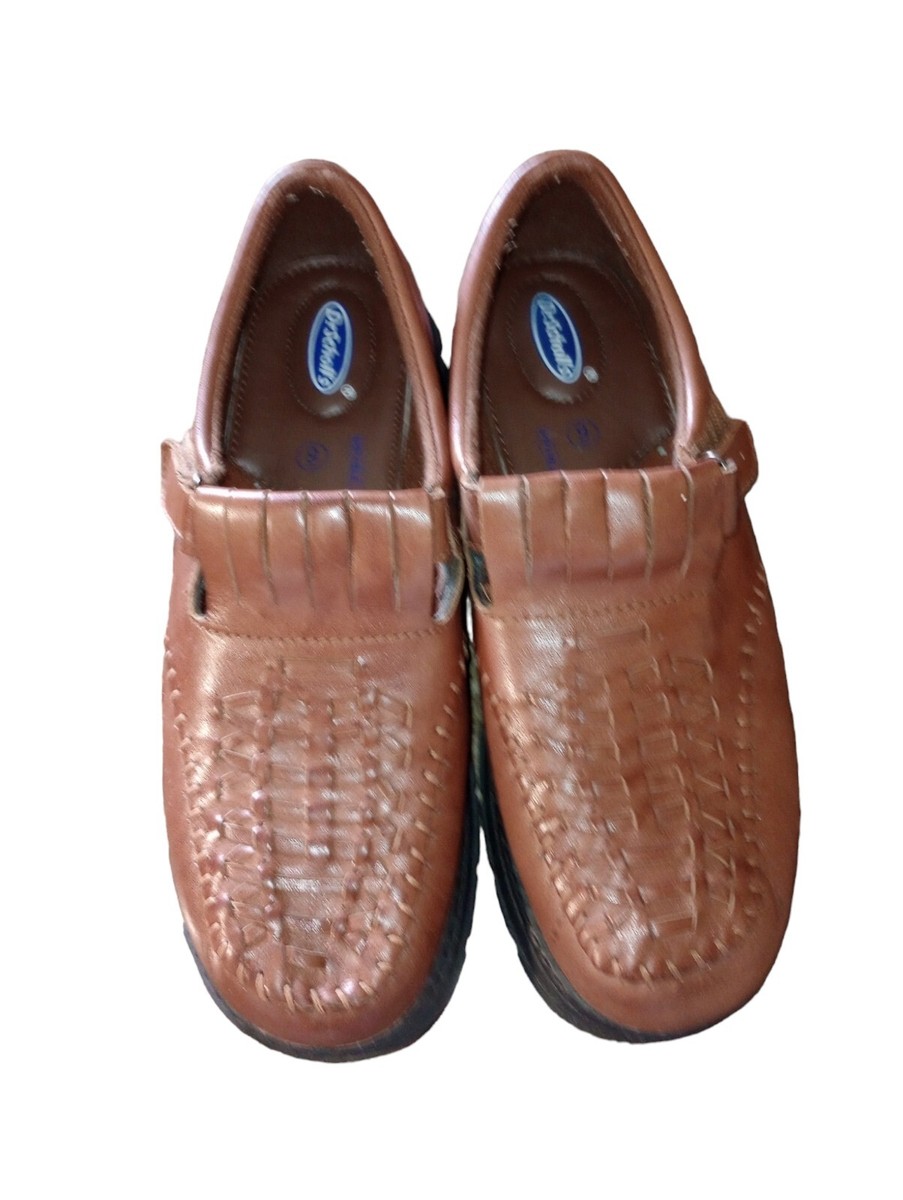Dr Scholl's Leather Cognac/Brown Slip On Loafer Women's Shoes Size