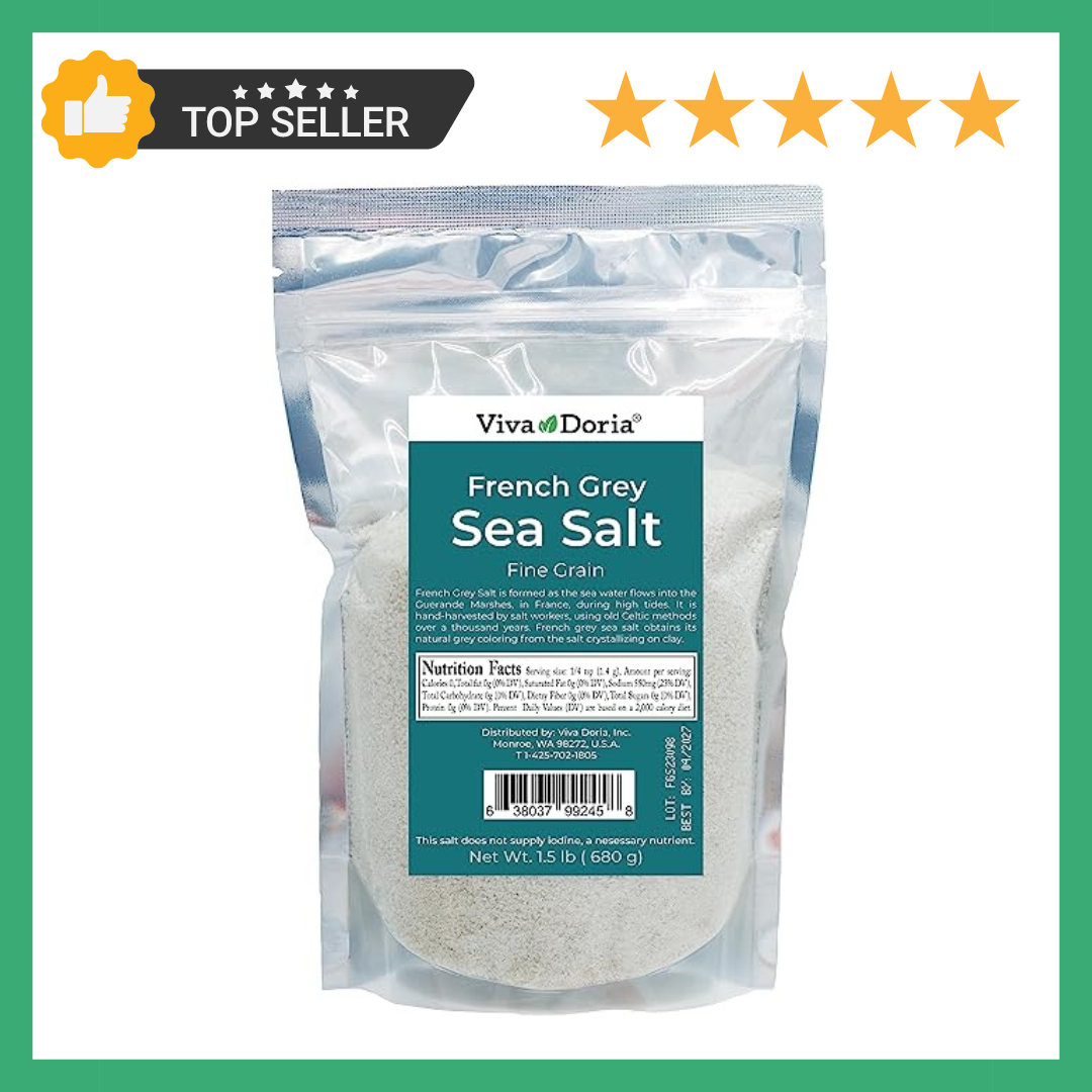 Light Grey Celtic Sea Salt (No Additives) Resealable Bag 1.5LB , Kosher