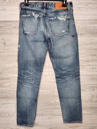 MOUSSY Vintage Destroyed Mid Rise Slim Tapered SAAB Denim Jeans Size 25 - Picture 5 of 8
