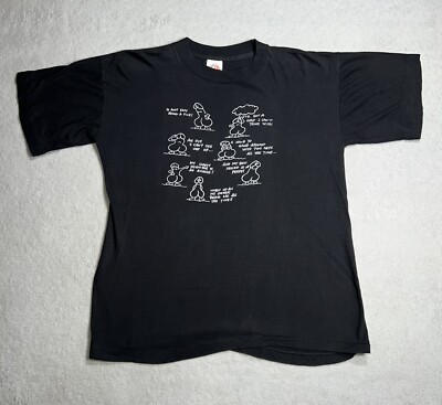 Vintage 80s Dick Adult Humor T Shirt Mens XL Black Extra Large