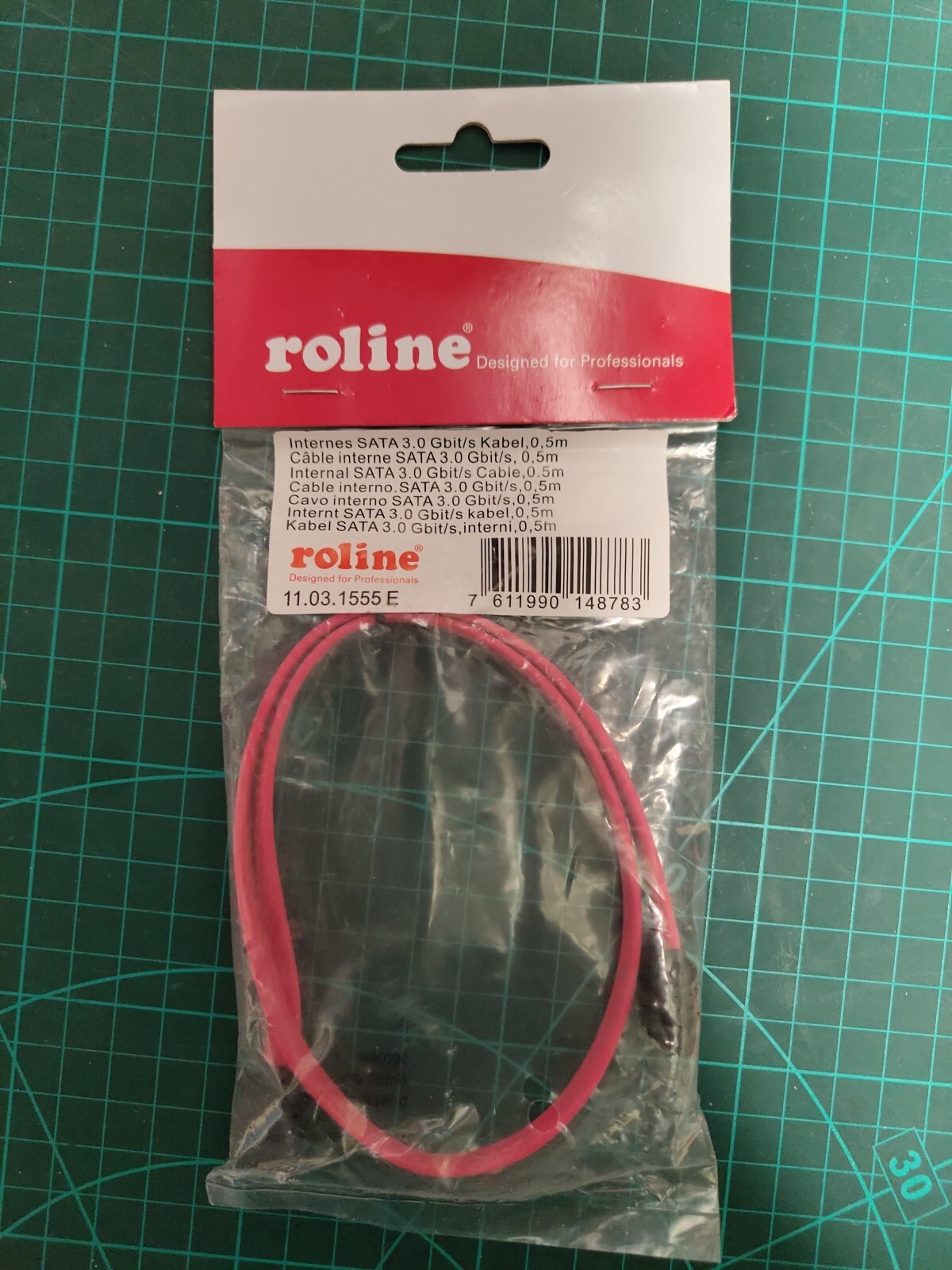 Roline Internal SATA Cable, 3.0 Gbit/S, 0.5m