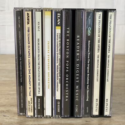 Lot of 8 Theater Orchestra Show Tunes CD's Case & Original Artwork Cats Phantom