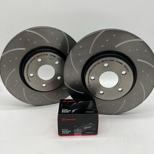 BREMBO Dimpled & Grooved Front Brake Discs & Pads for VW Golf MK7.5 GTI - PP