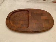 Mid-Century Modern DANSK Teak Inlaid Oval Cheese Board JHQ Denmark 12.25" x 8"