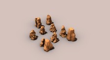 10 Vertical Stones - Mini Terrain - Rock Formation - Mountain Tops and Caps