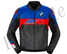BMW MOTORRAD LATEST NEW LEATHER RACING JACKET ARMOR PROTECTED CE APPROVE FOR MEN