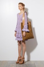 Michael Kors Floral Hand Crocheted Dress Purple Thistle Large NWT MSRP $1750
