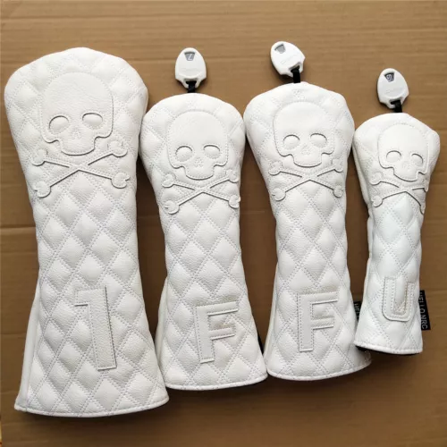 White Skull Golf Holz Schläger Headcover Premium Driver Fairwayholz Hybrid Cover - Bild 1 von 6