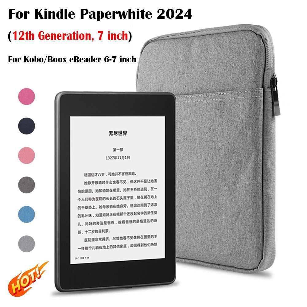 Anti-Scratch 6-7 Inch eReader Sleeve for Kobo Boox Kindle Paperwhite 2024-image