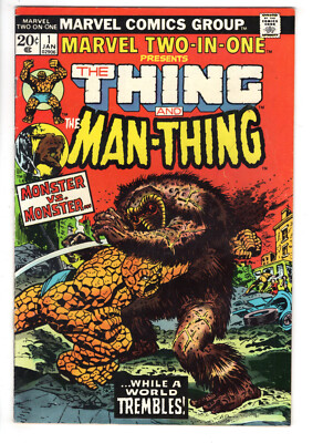 MARVEL TWO-IN-ONE #1 (1974) - GRADE 8.0 - THING MAN-THING TEAM-UP BRONZE AGE