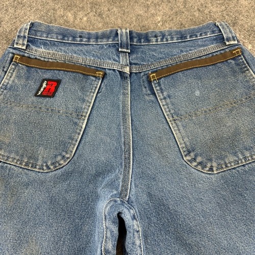 Wrangler Jeans Mens 32x32 Blue Rigg Carpenter Double Knee Medium Wash Distressed - Picture 20 of 23