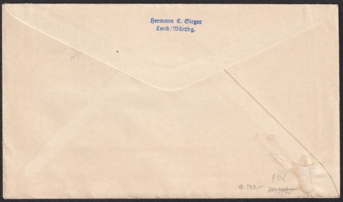 GERMANY Scott#B338-341 First Day Cover Send to JAPAN by Registered - Picture 2 of 2