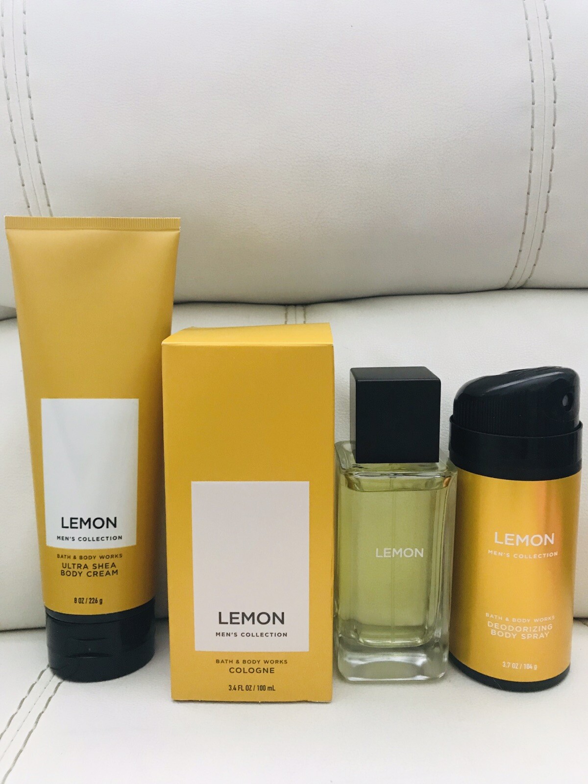 New Bath Body Works Men’s Lemon Gift Set Cologne + Body Spray+ Body