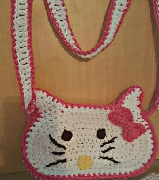 Crochet hello kitty bag sale