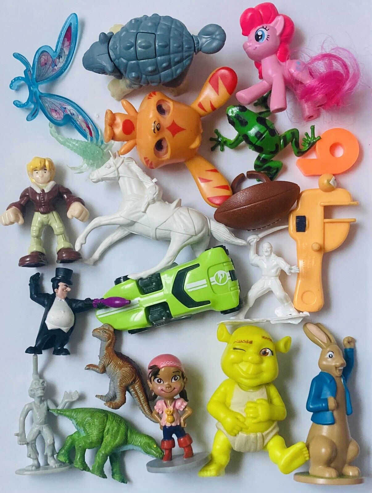 Mixed Toy lot - 20 small toys - Shrek, Dinosaurs, My Little Pony