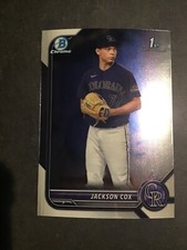 2022 Bowman Draft Jackson Cox 1st Bowman Chrome Colorado Rockies