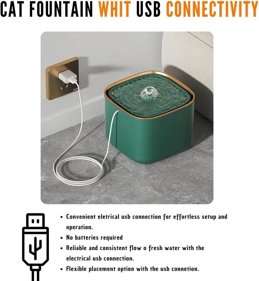 Automatic Pet Water Fountain Dispenser Cat Dog Drinking Bowl 3L Capacity +Filter - Image 3 of 4