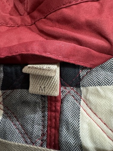 Burberry Brit Red Diamond Quilted Short Jacket Hooded Zip Coat Womens Size M - Picture 13 of 23