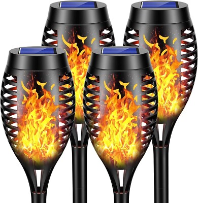 Claoner Solar-Fackelleuchten Flammeneffekt Set 4 Stück