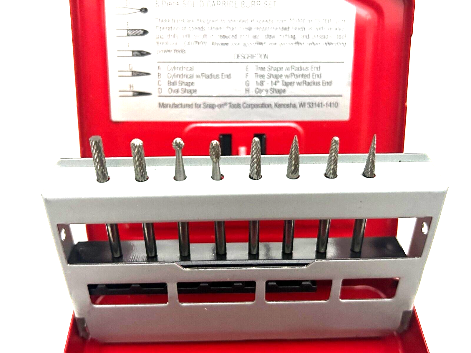 Snap on 8pc Solid Carbide Burr Set VWB700B for sale online | eBay