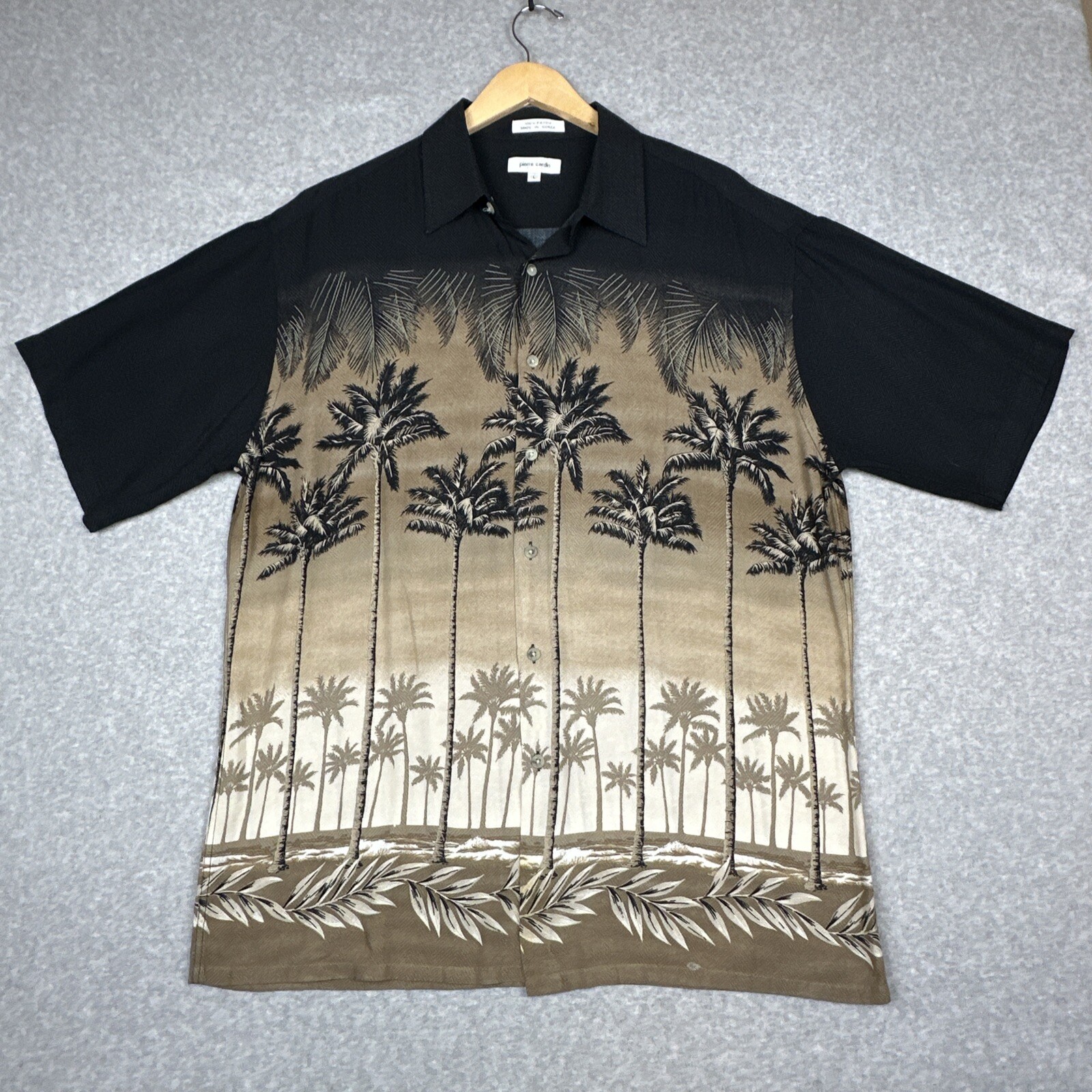 VTG Pierre Cardin Shirt Mens L Miami Vice Tropical Hawaiian Camp