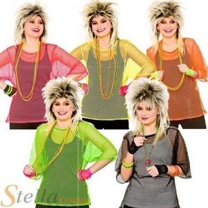 Femmes Annees 80 Neon Maille Gilet Maille Haut Punk Mod Deguisement Pour Femmes Ebay